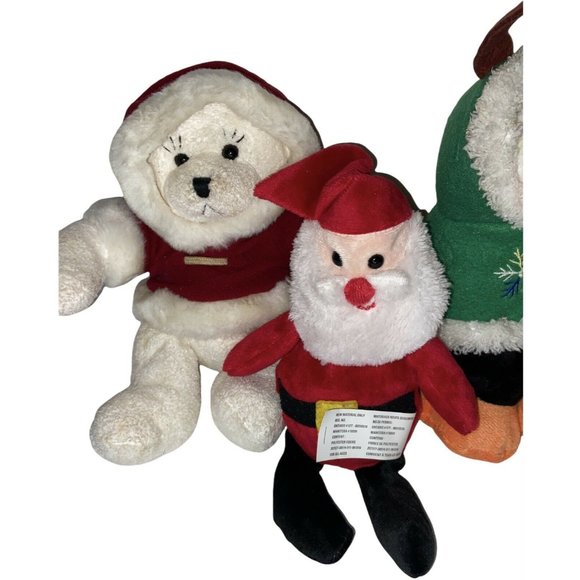 Mixed Lot Of 5 Christmas Plush Santa Snowman Penguin - Picture 6 of 11